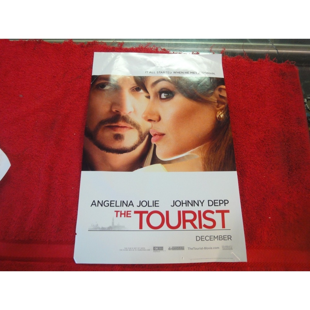 THE TOURIST MOVIE POSTER Angelina Jolie Johnny‎ Depp 11" x 17" Y2K advertisement